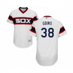 Mens Chicago White Sox 38 Ryan Goins White Alternate Flex Base Authentic Collection Baseball Jersey