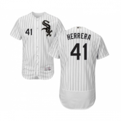 Mens Chicago White Sox 41 Kelvin Herrera White Home Flex Base Authentic Collection Baseball Jersey