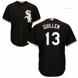 Mens Majestic Chicago White Sox 13 Ozzie Guillen Replica Black Alternate Home Cool Base MLB Jersey