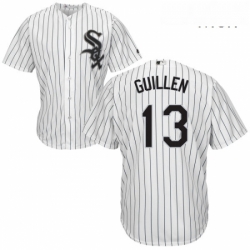 Mens Majestic Chicago White Sox 13 Ozzie Guillen Replica White Home Cool Base MLB Jersey