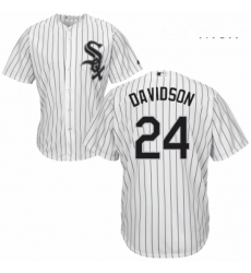 Mens Majestic Chicago White Sox 24 Matt Davidson Replica White Home Cool Base MLB Jersey 