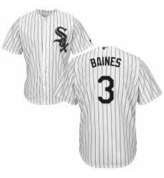 Mens Majestic Chicago White Sox 3 Harold Baines White Home Flex Base Authentic Collection MLB Jersey