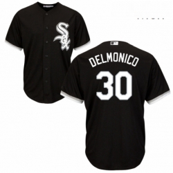 Mens Majestic Chicago White Sox 30 Nicky Delmonico Replica Black Alternate Home Cool Base MLB Jersey 