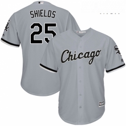 Mens Majestic Chicago White Sox 33 James Shields Replica Grey Road Cool Base MLB Jersey