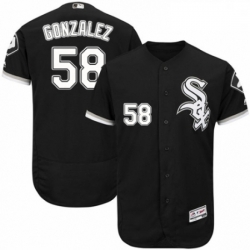 Mens Majestic Chicago White Sox 58 Miguel Gonzalez Black Alternate Flex Base Authentic Collection MLB Jersey