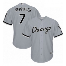 Mens Majestic Chicago White Sox 7 Jeff Keppinger Grey Road Flex Base Authentic Collection MLB Jersey