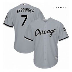 Mens Majestic Chicago White Sox 7 Jeff Keppinger Replica Grey Road Cool Base MLB Jersey