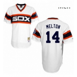 Mens Mitchell and Ness 1983 Chicago White Sox 14 Bill Melton Authentic White Throwback MLB Jersey