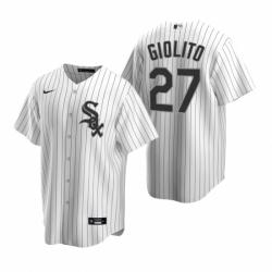 Mens Nike Chicago White Sox 27 Lucas Giolito White Home Stitched Baseball Jersey