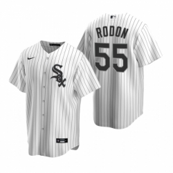 Mens Nike Chicago White Sox 55 Carlos Rodon White Home Stitched Baseball Jerse