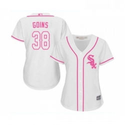 Womens Chicago White Sox 38 Ryan Goins Replica White Fashion Cool Base Baseball Jersey 