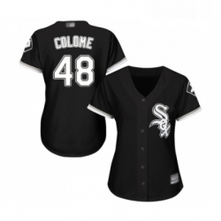 Womens Chicago White Sox 48 Alex Colome Replica Black Alternate Home Cool Base Baseball Jersey 