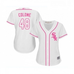 Womens Chicago White Sox 48 Alex Colome Replica White Fashion Cool Base Baseball Jersey 