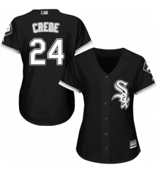 Womens Majestic Chicago White Sox 24 Joe Crede Replica Black Alternate Home Cool Base MLB Jersey