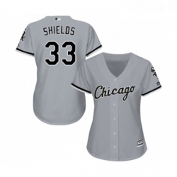 Womens Majestic Chicago White Sox 33 James Shields Replica Grey Road Cool Base MLB Jerseys