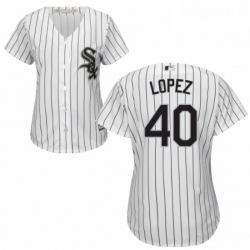 Womens Majestic Chicago White Sox 40 Reynaldo Lopez Authentic White Home Cool Base MLB Jersey 