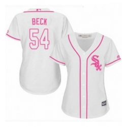 Womens Majestic Chicago White Sox 54 Chris Beck Replica White Fashion Cool Base MLB Jersey 