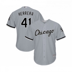 Youth Chicago White Sox 41 Kelvin Herrera Replica Grey Road Cool Base Baseball Jersey 