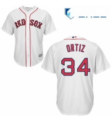 Youth Majestic Boston Red Sox 34 David Ortiz Authentic White Home Cool Base MLB Jersey