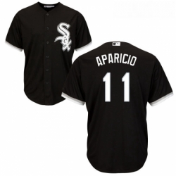 Youth Majestic Chicago White Sox 11 Luis Aparicio Authentic Black Alternate Home Cool Base MLB Jersey