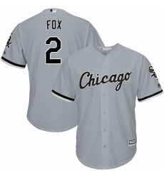 Youth Majestic Chicago White Sox 2 Nellie Fox Replica Grey Road Cool Base MLB Jersey