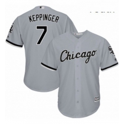 Youth Majestic Chicago White Sox 7 Jeff Keppinger Replica Grey Road Cool Base MLB Jersey