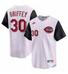 Men Cincinnati Reds 30 Ken Griffey Jr White Cooperstown Collection Limited Stitched Baseball Jersey Men Cincinnati Reds 30 Ken Griffey Jr White Cooperstown Collection Limited Stitched Baseball Jersey