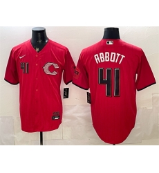 Men Cincinnati Reds 41 Andrew Abbott Red 2026 City Connect Stadium Stitched Baseball Jersey Men Cincinnati Reds 41 Andrew Abbott Red 2026 City Connect Stadium Stitched Baseball Jersey