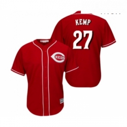 Mens Cincinnati Reds 27 Matt Kemp Replica Red Alternate Cool Base Baseball Jersey 