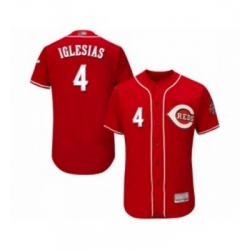 Mens Cincinnati Reds 4 Jose Iglesias Red Alternate Flex Base Authentic Collection Baseball Jersey