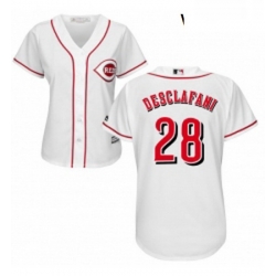 Womens Majestic Cincinnati Reds 28 Anthony DeSclafani Replica White Home Cool Base MLB Jersey