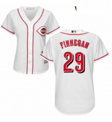 Womens Majestic Cincinnati Reds 29 Brandon Finnegan Authentic White Home Cool Base MLB Jersey