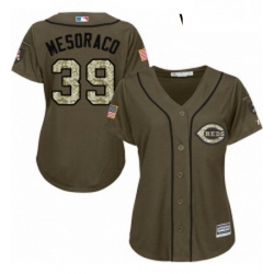 Womens Majestic Cincinnati Reds 39 Devin Mesoraco Authentic Green Salute to Service MLB Jersey