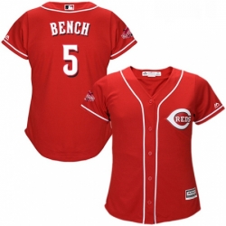 Womens Majestic Cincinnati Reds 5 Johnny Bench Authentic Red Alternate Cool Base MLB Jersey