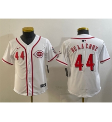 Youth Cincinnati Reds 44 Elly De La Cruz White Home Limited Stitched Baseball Jersey