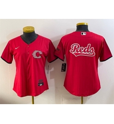 Youth Cincinnati Reds Team Big Logo Red 2026 City Connect Stadium Stitched Baseball Jersey