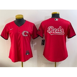 Youth Cincinnati Reds Team Big Logo Red 2026 City Connect Stadium Stitched Baseball Jersey