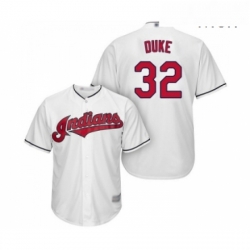 Mens Cleveland Indians 32 Zach Duke Replica White Home Cool Base Baseball Jersey 