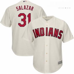 Mens Majestic Cleveland Indians 31 Danny Salazar Replica Cream Alternate 2 Cool Base MLB Jersey