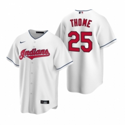 Mens Nike Cleveland Indians 25 Jim Thome White Home Stitched Baseball Jerse