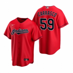 Mens Nike Cleveland Indians 59 Carlos Carrasco Red Alternate Stitched Baseball Jersey