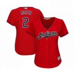 Womens Cleveland Indians 2 Leonys Martin Replica Scarlet Alternate 2 Cool Base Baseball Jersey 