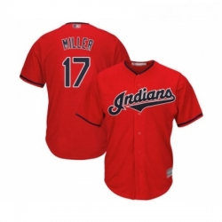 Youth Cleveland Indians 17 Brad Miller Replica Scarlet Alternate 2 Cool Base Baseball Jersey 