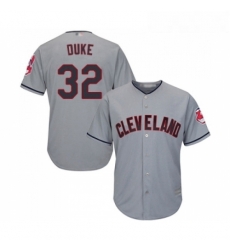 Youth Cleveland Indians 32 Zach Duke Replica Grey Road Cool Base Baseball Jersey 