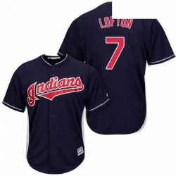 Youth Majestic Cleveland Indians 7 Kenny Lofton Authentic Navy Blue Alternate 1 Cool Base MLB Jersey