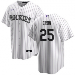 Men Colorado Rockies 25 C J  Cron White Stitched Baseball Jersey