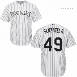 Mens Majestic Colorado Rockies 49 Antonio Senzatela Replica White Home Cool Base MLB Jersey 