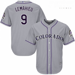 Mens Majestic Colorado Rockies 9 DJ LeMahieu Replica Grey Road Cool Base MLB Jersey