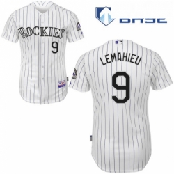 Mens Majestic Colorado Rockies 9 DJ LeMahieu Replica White Home Cool Base MLB Jersey