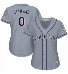 Womens Majestic Colorado Rockies 0 Adam Ottavino Authentic Grey Road Cool Base MLB Jersey 